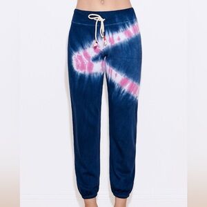 SUNDRY tie-dye jogger sweatpants in Navy Candy